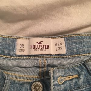 Light wash Hollister jeans.
